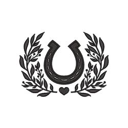 Horseshoe Embroidery Design, 3 sizes, Instant Download