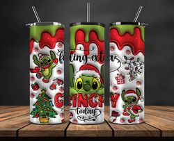 Christmas 20oz Tumbler Wrap PNG, Christmas 3D Inflated Puffy Tumbler Wrap Png, Grinchmas 20oz Png 379