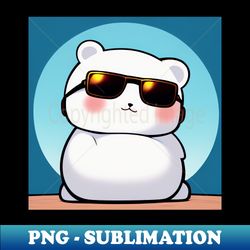 anime cute polar bear with sunglass - exclusive png sublimation download - enhance your apparel with stunning detail