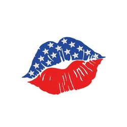 American Flag Lips Embroidery Design, Independence Day Embroidery File, 5 sizes, Instant Download
