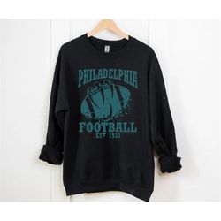 Vintage Philadelphia Football Team EST 1933 Black Sweatshirt, Philadelphia Football Retro Sweatshirt, American Football
