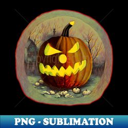 Haunted Pumpkin - High-Quality PNG Sublimation Download - Spice Up Your Sublimation Projects