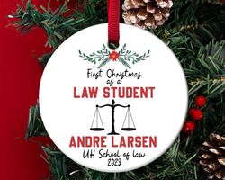 first christmas as a law student ornament, law school graduation gift