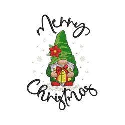 Christmas gnome embroidery design, 3 sizes, Instant download
