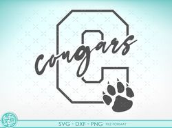 Cougars svg files for Cricut. cougars png, svg, dxf clipart files. cougars cut file svg