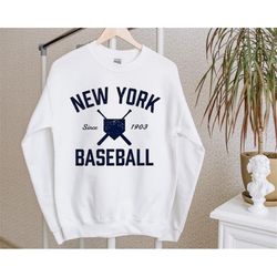 Vintage New York Baseball Since 1903 White Sweatshirt, New York Baseball Team Retro Sweatshirt, New York City Vintage Sh