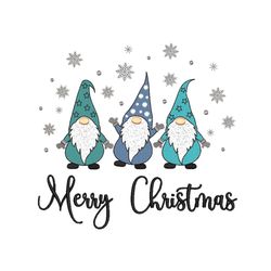 Merry Christmas Gnomes Embroidery Design, Christmas Gnomies Embroidery File, 4 sizes, Instant Download