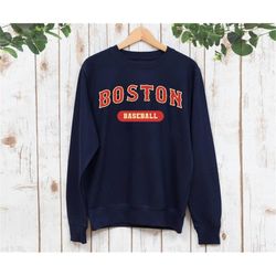 Boston Baseball Team Navy Sweatshirt, Boston Baseball Vintage Retro Shirt, Boston City Vintage Shirt, American Baseball