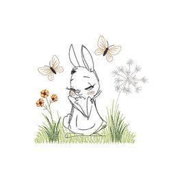 Bunny Embroidery Design, 5 sizes, Instant Download