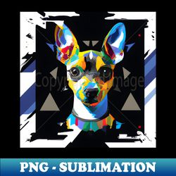 Rat Terrier Puppy Geometric Artwork - High-Quality PNG Sublimation Download - Defying the Norms