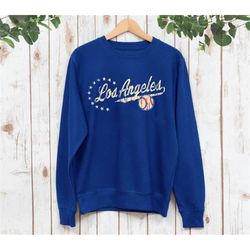 Vintage Los Angeles Baseball Team Sweatshirt, Los Angeles Baseball Team Retro Sweatshirt, Baseball Vintage Shirt, Americ