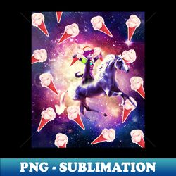 Rave Space Cat On Unicorn - Ice Cream - Vintage Sublimation PNG Download - Unleash Your Inner Rebellion