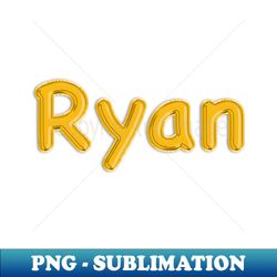 gold balloon foil ryan name - vintage sublimation png download - revolutionize your designs