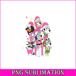 Bluey and friends pink png