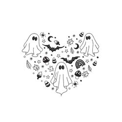 Halloween Heart Embroidery Design, 4 sizes, Instant Download