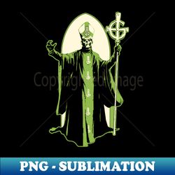 Papa Emeritus II Light Green - Retro PNG Sublimation Digital Download - Perfect for Creative Projects