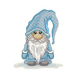 Cute Winter Gnome Embroidery Design, 3 sizes, Instant Download