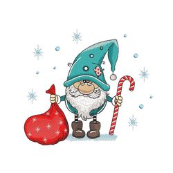 Christmas Gnome Embroidery Design, 3 sizes, Instant Download
