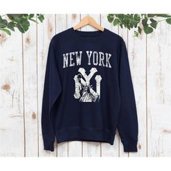 New York Baseball Sports Team Retro Sweatshirt, Vintage New York Baseball Navy Sweatshirt, New York City Vintage Shirt