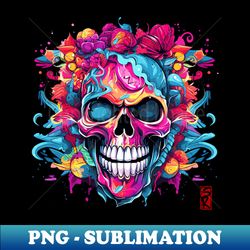 Colorful Skull - High-Quality PNG Sublimation Download - Perfect for Sublimation Mastery
