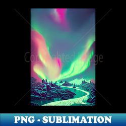 Mellow Northern Lights - High-Resolution PNG Sublimation File - Fashionable and Fearless