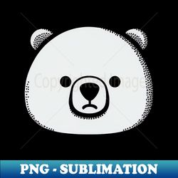 monochromatic handpoke bear face - png sublimation digital download - unleash your creativity