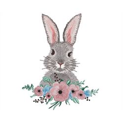 Bunny Embroidery Design, 2 sizes, Instant Download