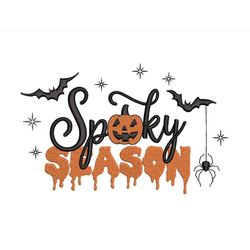 Spooky Season Embroidery Design, Halloween Embroidery Design, 4 sizes, Instant Download