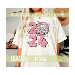 New Year 2024 Png, Groovy Smile New Year PNG, Trendy 2024 PNG, Christmas Shirt Design, Happy New Year Gift PNG, Trendy P