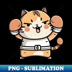 happy kawaii cat boxing - cats mom or dad gift idea funny - modern sublimation png file - stunning sublimation graphics
