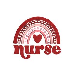 Nurse Rainbow Embroidery Design, 3 sizes, Instant download
