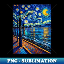 South beach at starry night - Modern Sublimation PNG File - Fashionable and Fearless