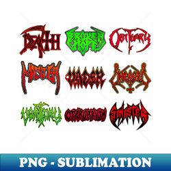 death metal band logos - png transparent sublimation design - transform your sublimation creations