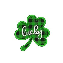 Buffalo Plaid Shamrock Embroidery Design, St. Patricks Day Embroidery File, 3 sizes, Instant Download