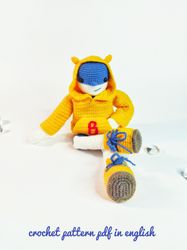 Banana Boy Crochet pattern pdf in english. Bananaboy toy amigurumi pattern pdf. Soft toy bananaboy DIY. Amigurumi doll.