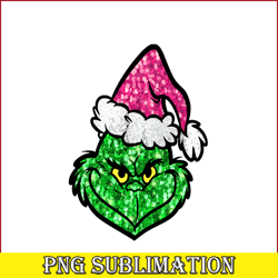 grinch face pink hat png