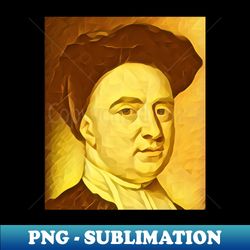 George Berkeley Golden Portrait  George Berkeley Artwork 8 - Instant PNG Sublimation Download - Vibrant and Eye-Catching Typography