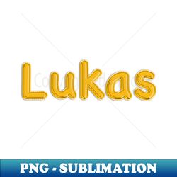 gold balloon foil lukas name - png transparent sublimation design - stunning sublimation graphics