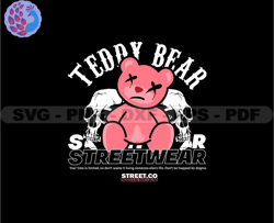 Teddy Bear Streetwear Stretwear, Teddy Bear Tshirt Design, Streetwear Teddy Bear PNG, Urban, DTG, DTF 15