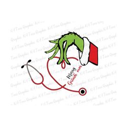 Grinchmas Nurse Christmas SVG, Christmas Svg, Christmas Grinchmas Svg, Christmas Stethoscope, Nursing Christmas Shirt Sv
