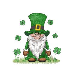 St. Patricks Day Gnome Embroidery Design, 3 sizes, Instant Download
