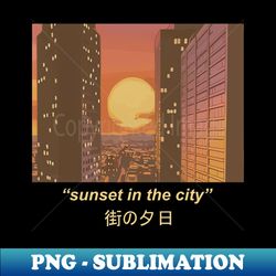 Anime Aesthetic Sunset In The City - Premium PNG Sublimation File - Bring Your Designs to Life