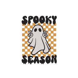 Spooky Season Embroidery Design, Halloween Ghost Embroidery Design, Retro Halloween Embroidery File, 4 sizes, Instant Do