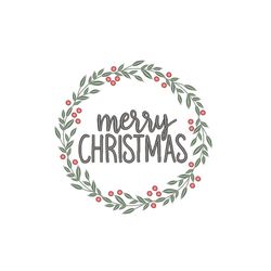 Merry Christmas Machine Embroidery Design, Wreath Embroidery Design, 7 sizes, Instant Download