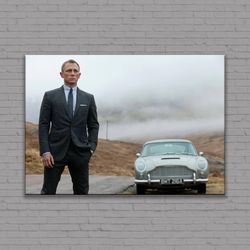Daniel Craig James Bond Poster, Daniel Craig Canvas Wall Art, James Bond Wall Decor, Daniel Craig Gift, Extra Large Canv