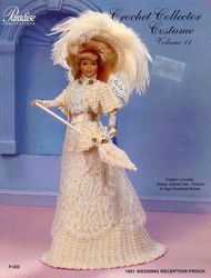 Barbie Doll clothes Crochet patterns - 1901 Wedding Reception Frock - Vintage pattern PDF Instant download