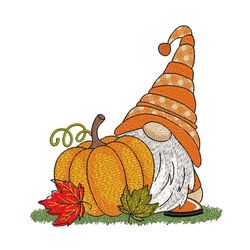 Fall Gnome Embroidery Design, 5 sizes, Instant Download