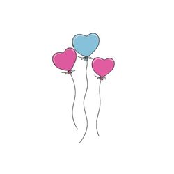 heart balloons embroidery design, 3 sizes, instant download