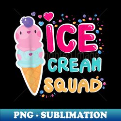 Cute Ice Cream Squad Sweet Kawaii Ice Cream Cone Lovers - Artistic Sublimation Digital File - Perfect for Creative Projects