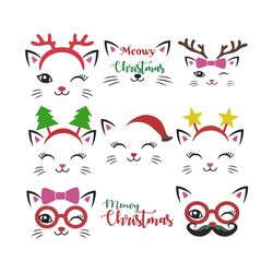 Meowy Christmas Svg bundle, Cat Christmas Svg, Cat Svg, Cat Meowy Christmas, Cut Files, Cricut SVG, Instant download
